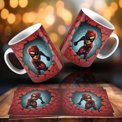 Caneca Heróis e Vilões Imagem 3D