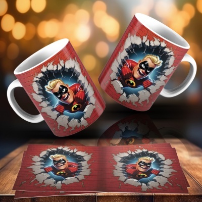 Caneca Heróis e Vilões Imagem 3D