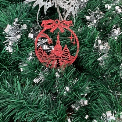 Bolas de Natal Decorativas Igreja e Casinha-2 Modelos
