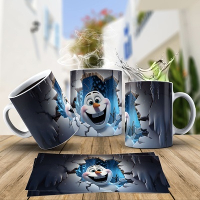 Caneca Natal OLAF Imagem  3D