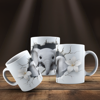 Caneca Animais Fofinhos Imagem 3D