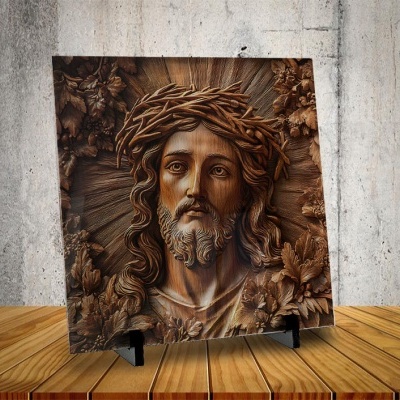 Azulejo Jesus em Madeira