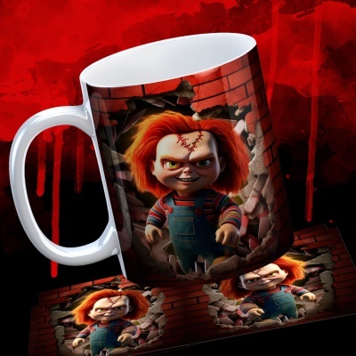 Caneca Terror Imagem  3D - Chucky