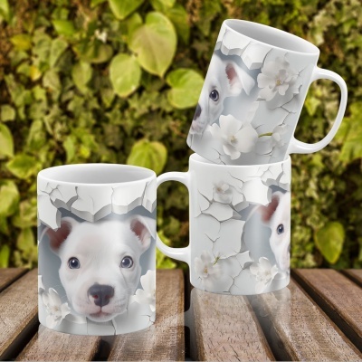 Caneca Cães Imagem  3D