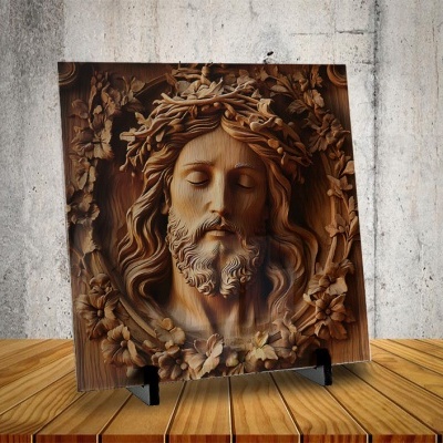 Azulejo Jesus em Madeira