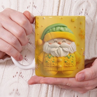 Caneca Pai Natal Imagem 3D