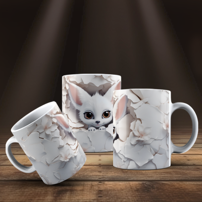 Caneca Animais Fofinhos Imagem 3D