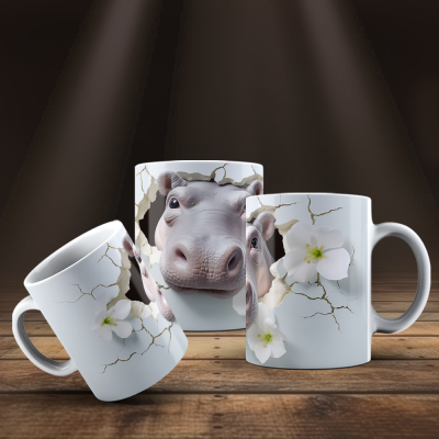 Caneca Animais Fofinhos Imagem 3D