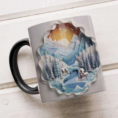 Caneca Natal em Festa Imagem 3D