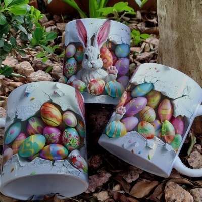 Caneca Ovinhos Páscoa Imagem  3D