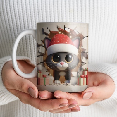 Caneca Natal Imagem 3D