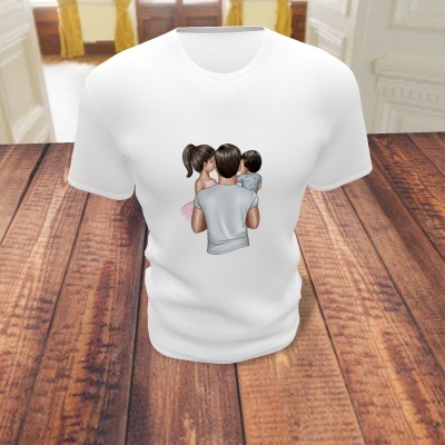 T-shirt  Pai C/ Casal de filhos