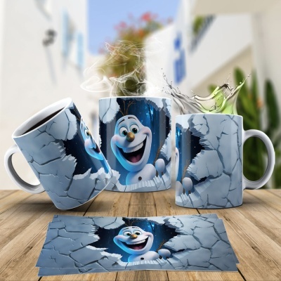 Caneca Natal OLAF Imagem  3D