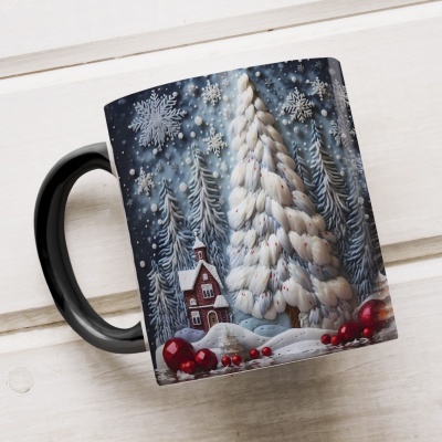 Caneca Natal em Festa Imagem 3D