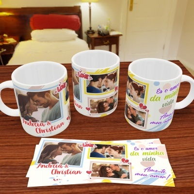 Canecas Love Collage - 9 Temas