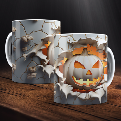 Caneca Halloween Imagem  3D