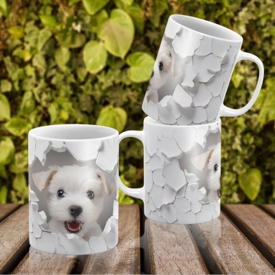 Caneca Cães Imagem  3D