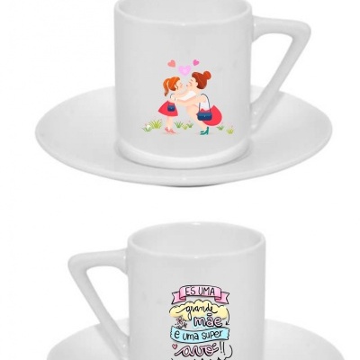 Chávena de Café com Pires Grande Mãe Super Avó