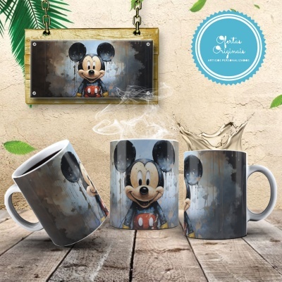 Caneca Mickey e Amigos Imagem  3D