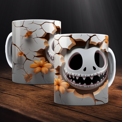 Caneca Halloween Imagem  3D