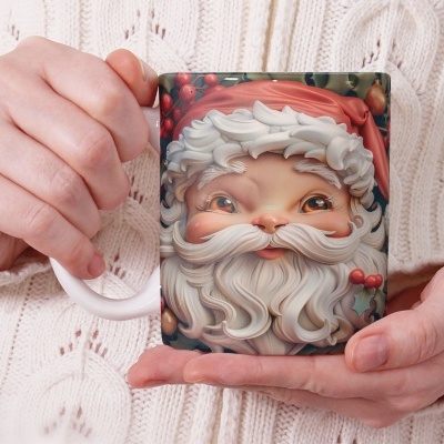 Caneca Pai Natal Imagem 3D