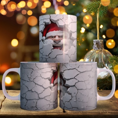 Caneca Pai Natal Imagem 3D