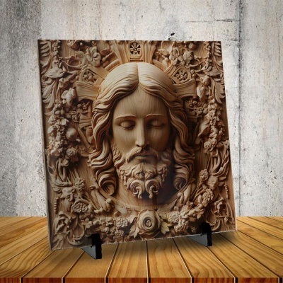 Azulejo Jesus em Madeira