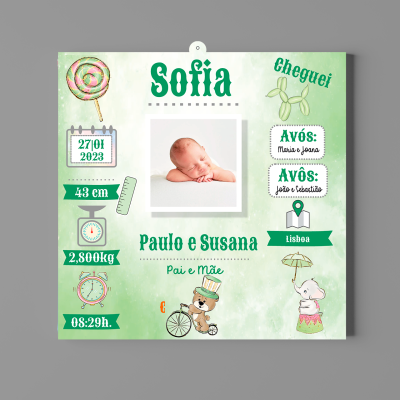 Placa de Parede em MDF Nascimento