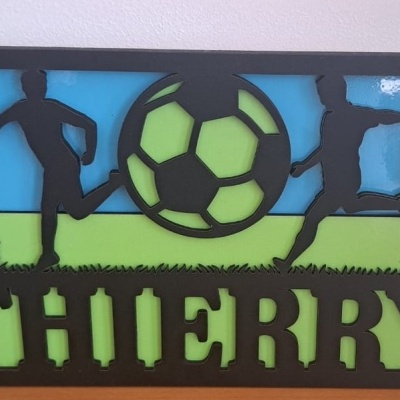 Quadro Decorativo 3D Futebol Masculino Personalizado