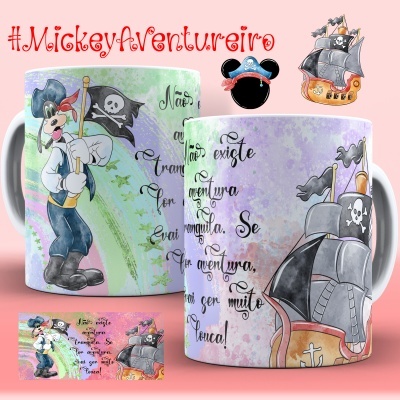 Canecas Mickey Aventureiro - 8 Temas
