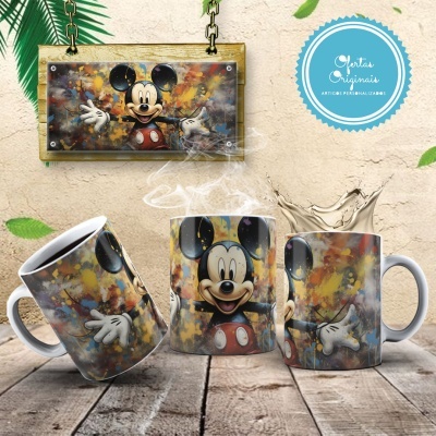 Caneca Mickey e Amigos Imagem  3D