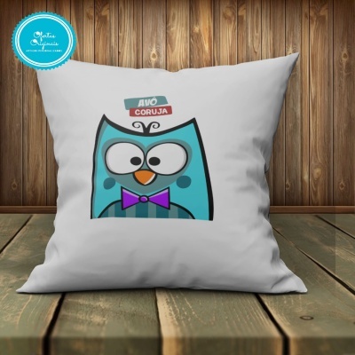 Capa de Almofada Avó/Avô Coruja