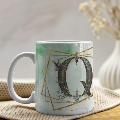 Caneca Alfabeto Arabesco  Dourado