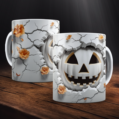 Caneca Halloween Imagem  3D