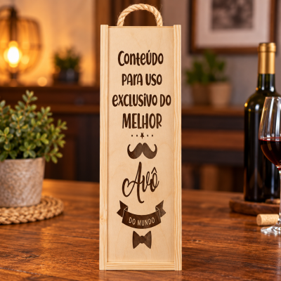 Caixa de Vinho Melhor Avô do Mundo