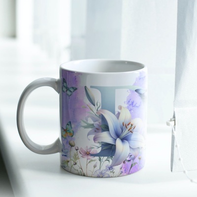 Caneca Alfabeto Borboleta Lilás