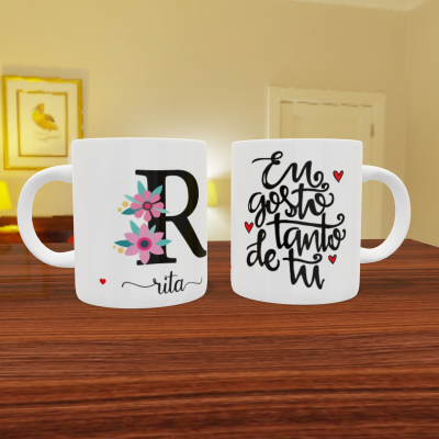 Canecas "Letra Floral"