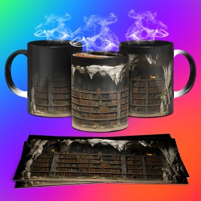 Caneca Biblioteca Imagem 3D