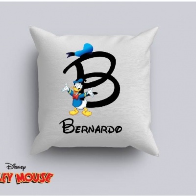 Capa de Almofada Personalizada Alfabeto Disney Inicial Menino