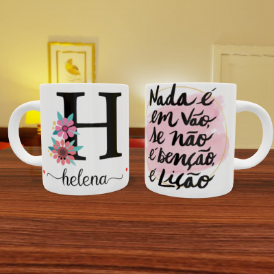 Canecas "Letra Floral"