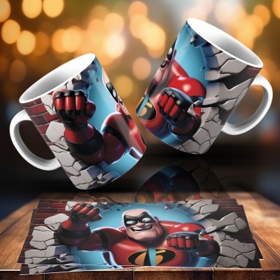 Caneca Heróis e Vilões Imagem 3D