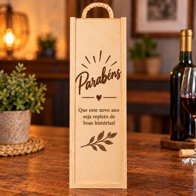 Caixa de Vinho Parabéns - Boas Histórias