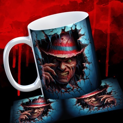 Caneca Terror Imagem  3D - Freddy Krueger