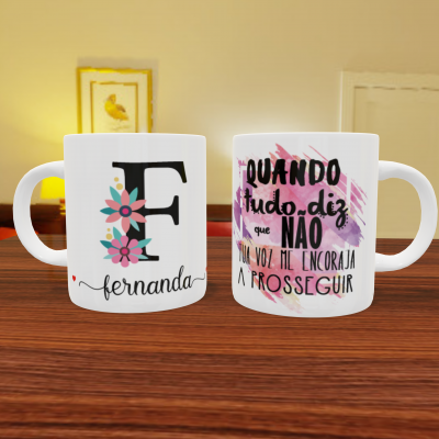 Canecas "Letra Floral"