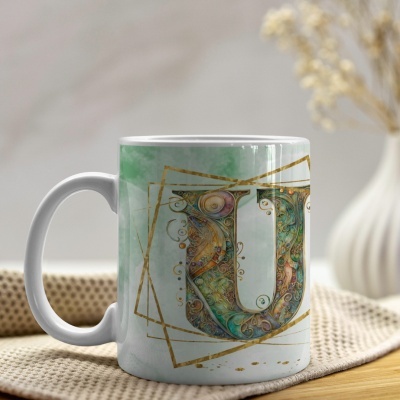 Caneca Alfabeto Arabesco  Dourado