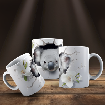 Caneca Animais Fofinhos Imagem 3D