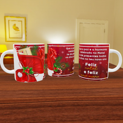 Canecas de Natal c/ frases - 12 temas