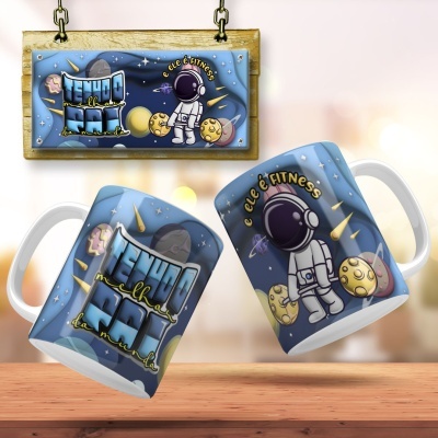 Caneca Pai Austronauta Bubble