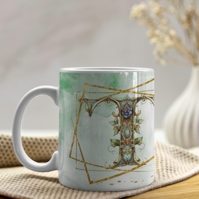 Caneca Alfabeto Arabesco  Dourado