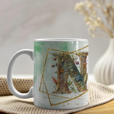 Caneca Alfabeto Arabesco  Dourado